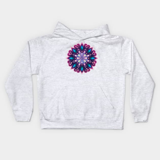 Flower mandala art Kids Hoodie by Hafsa_Aly